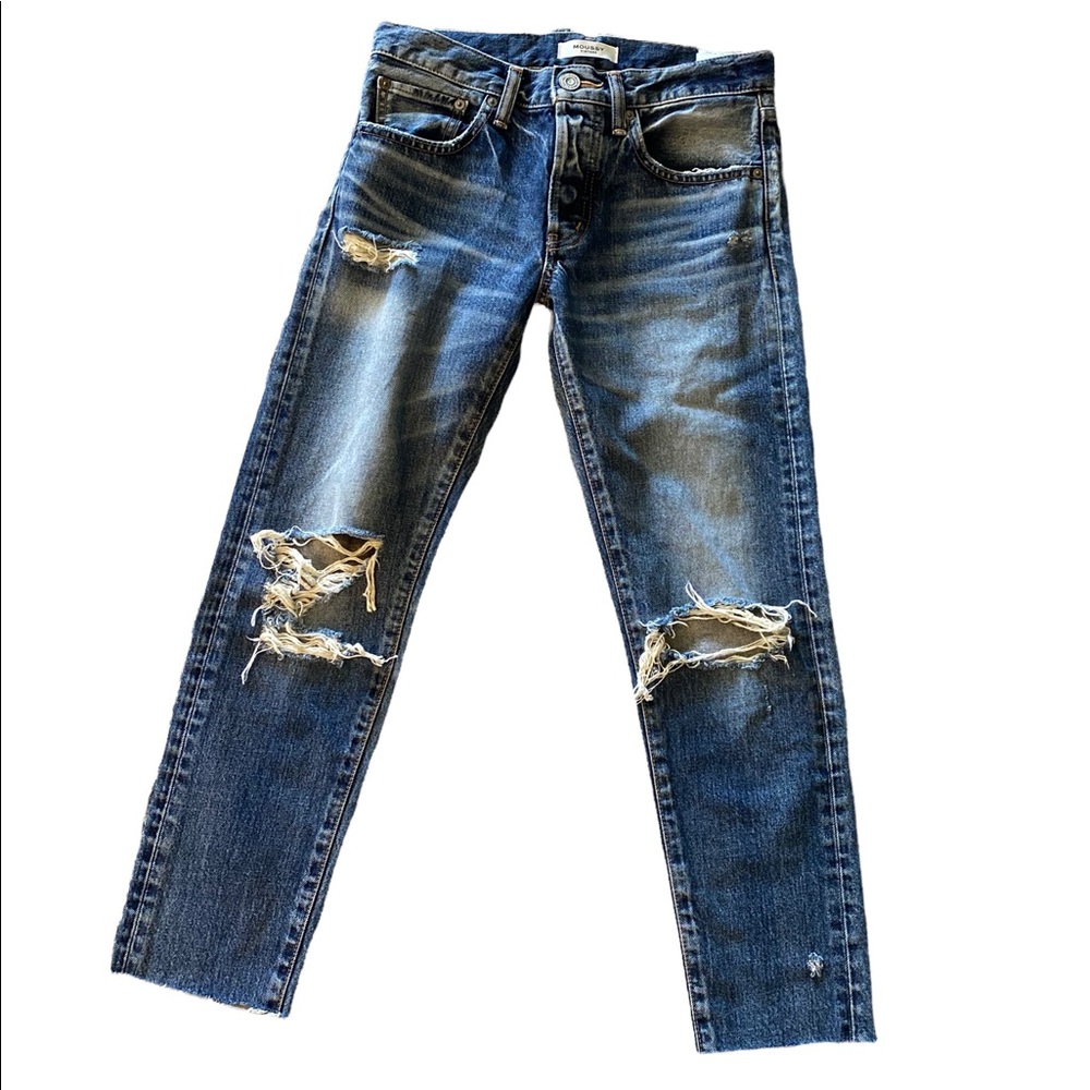 Moussy Vintage Button Fly Distressed Jeans